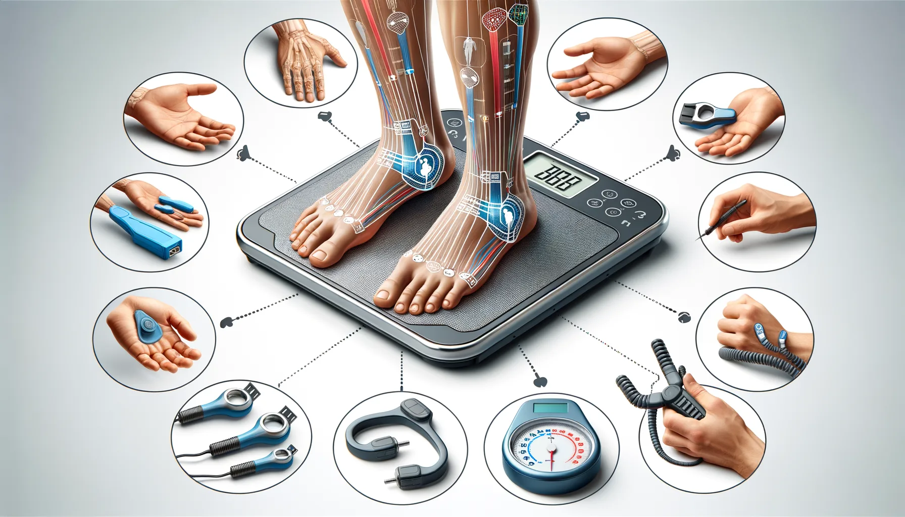 Koerperfettwaage Sensoren erklaert: Fusselektroden, Handgriffe und Messmodi